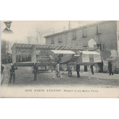 COTE D'AZUR AVIATION - Rougier et son biplan Voisin 